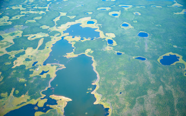 Aerial view on North Yakutia landscapes
