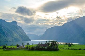 Village at Fjord in Norway