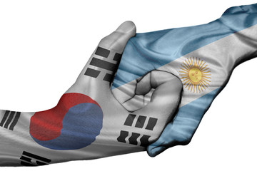 Handshake between South Korea and Argentina