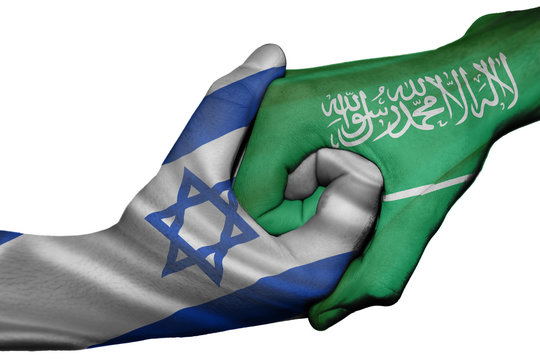Handshake between Israel and Saudi Arabia