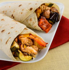Mexican tortillas with chicken and vegetables