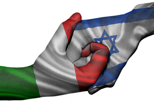 Handshake between Italy and Israel