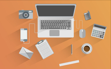 Flat design icon set of business.