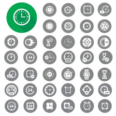 Clock and time icons set. Illustration eps10