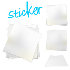 Vector illustration of white stickers