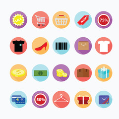 Trendy shopping icons set. Illustration eps10