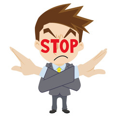 止めるビジネスマン
