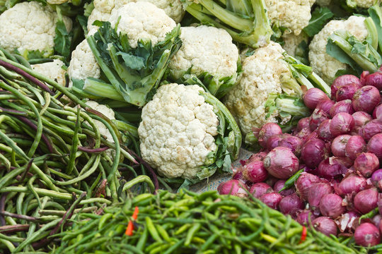 Vegetable market stall in Nepal