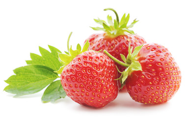 Strawberries with leaves