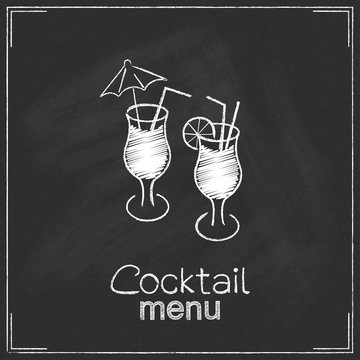 Design for cocktail menu in chalkboard style