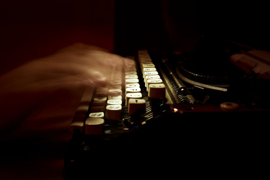 Typing On A Vintage Typewriter