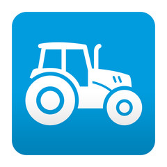 Etiqueta tipo app azul simbolo tractor