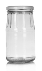 Empty glass jar