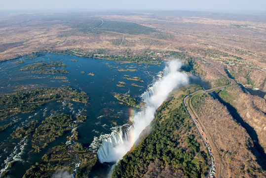 Les chutes Victoria vues du ciel