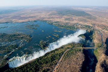Les chutes Victoria vues du ciel