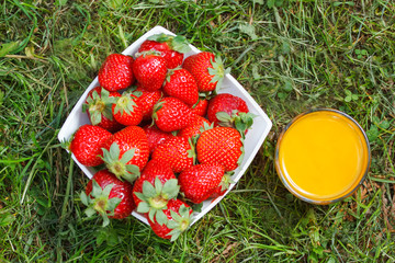 Strawberries and juice