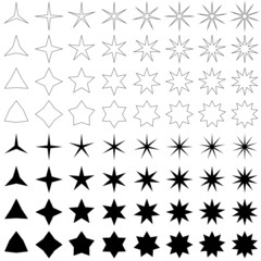 Black star shape collection