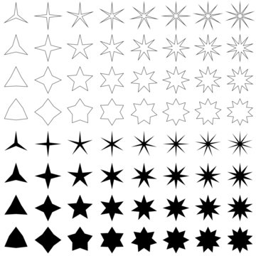 Black star shape collection