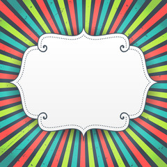 blank birthday greeting card on stripes background