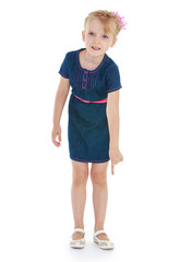 girl on white background