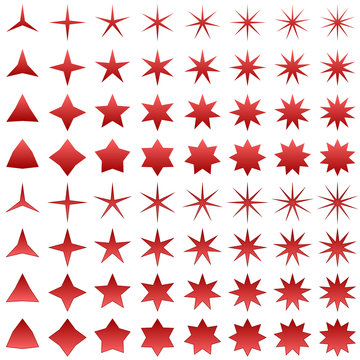 Red star shape collection