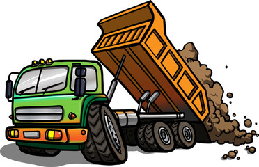Cartoon Tipper Truck. Isolated