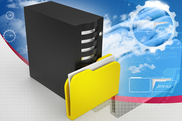 Server with file folder