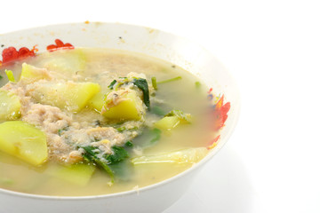 mixed vegetable soup isolate on white background