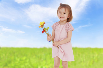 girl with flowers