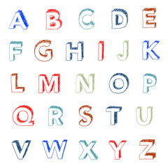 hand drawn colorful font
