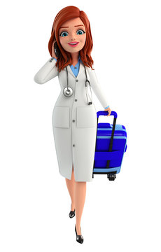 Young Doctor with traveling bag