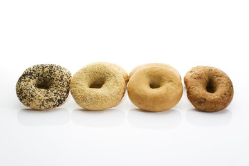 Bagels gin einer Reihe