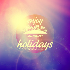 Summer holidays sunset with defocused lights.