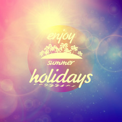 Summer holidays sunset with defocused lights.