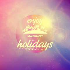 Summer holidays sunset with defocused lights.