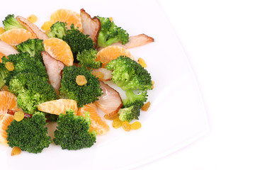 Close up of broccoli salad.