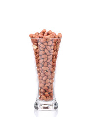 Glass full with peanuts.