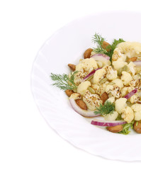 Cauliflower salad close up.