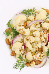 Cauliflower salad close up.