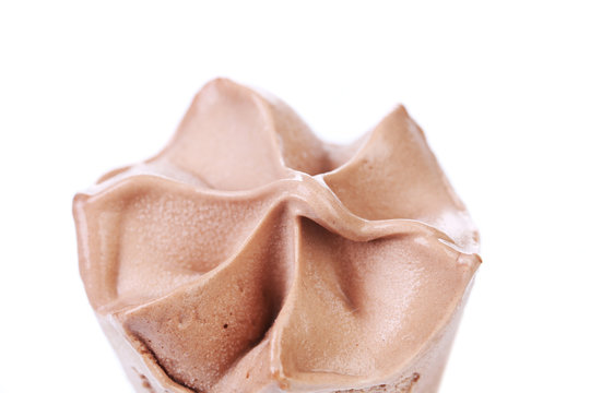 Close up image of chocolate ice cream.