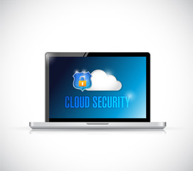 cloud security computer sign illustration