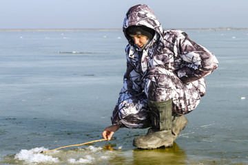 Naklejka premium Ice Fishing.