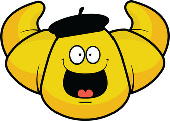 Cartoon Croissant Happy