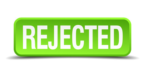 Rejected green 3d realistic square isolated button
