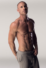 Man with chiseled chest and abs