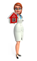 Young Doctor with home