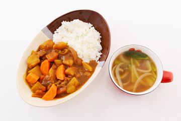 カレーライスとスープ
