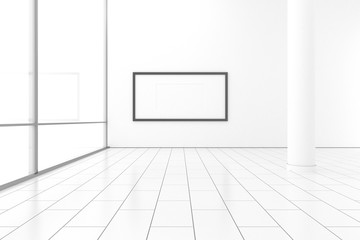 Raum leer weiß modern mit Bilderrahmen
