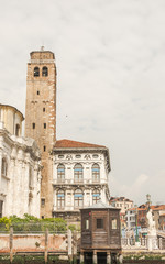 Fototapeta na wymiar Venedig, Altstadt, historische Altstadthäuser, Canale, Italien