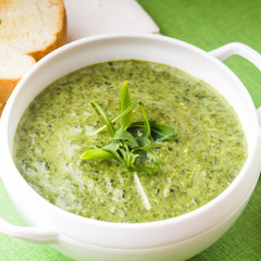 green cream soup